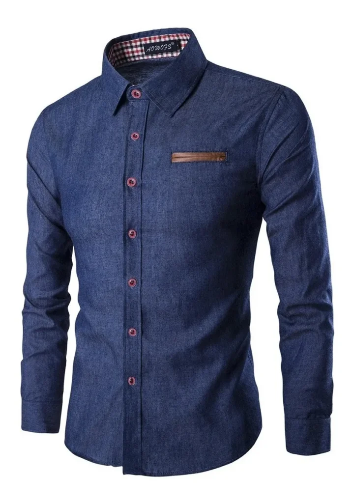 Camisa Casual cor Jeans
