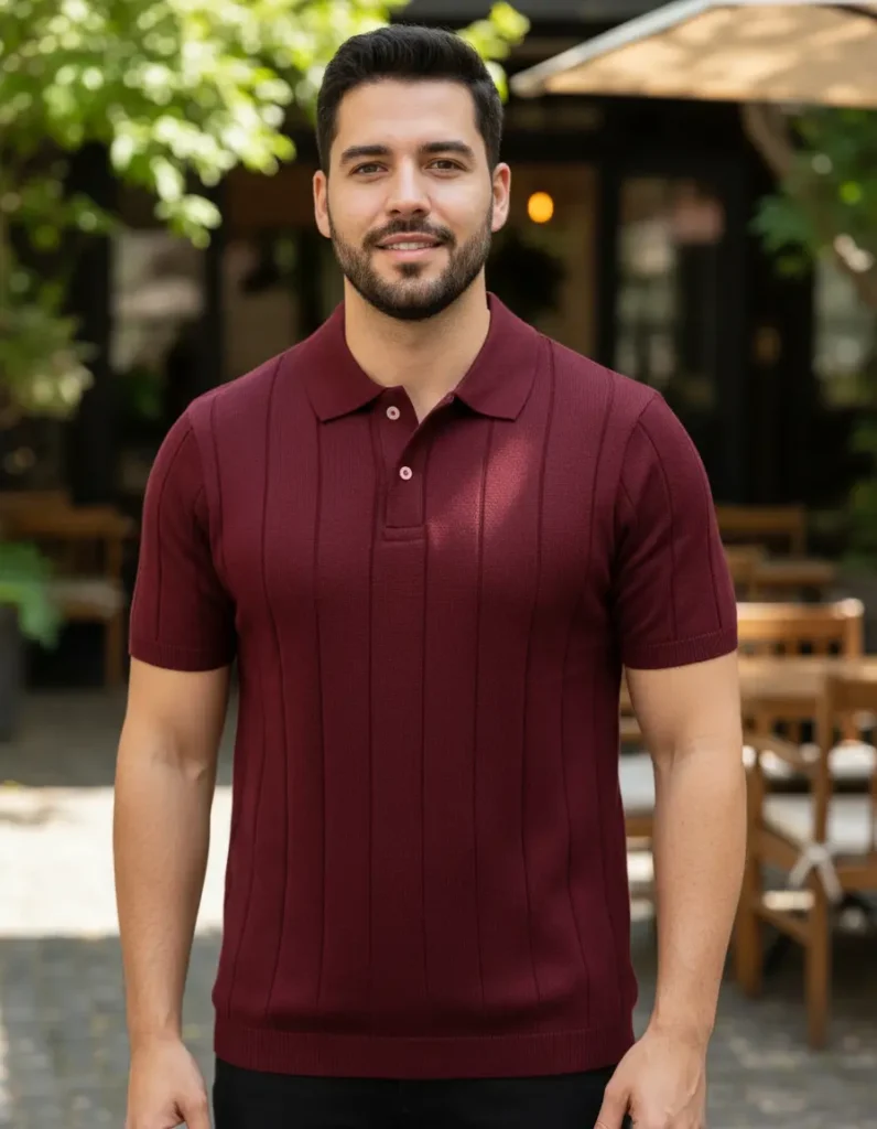 Camisa Polo Tricot Vinho