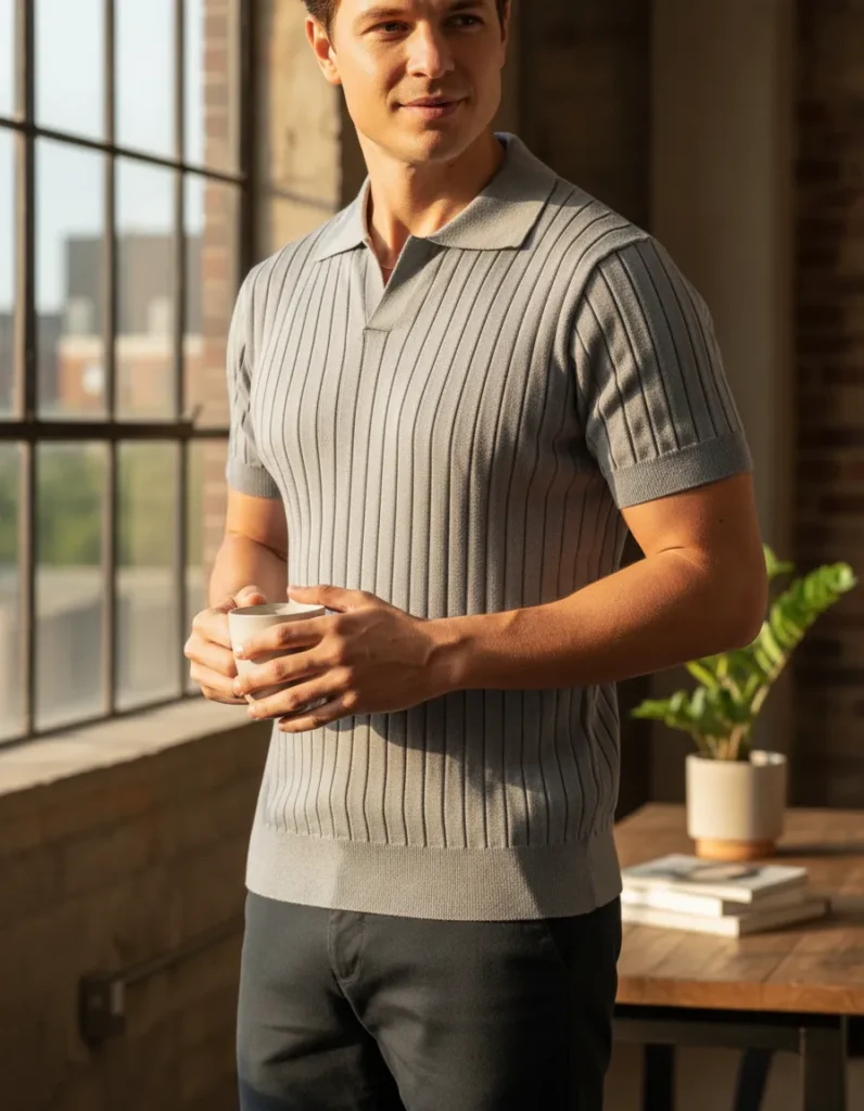Camisa Polo Tricote Cinza